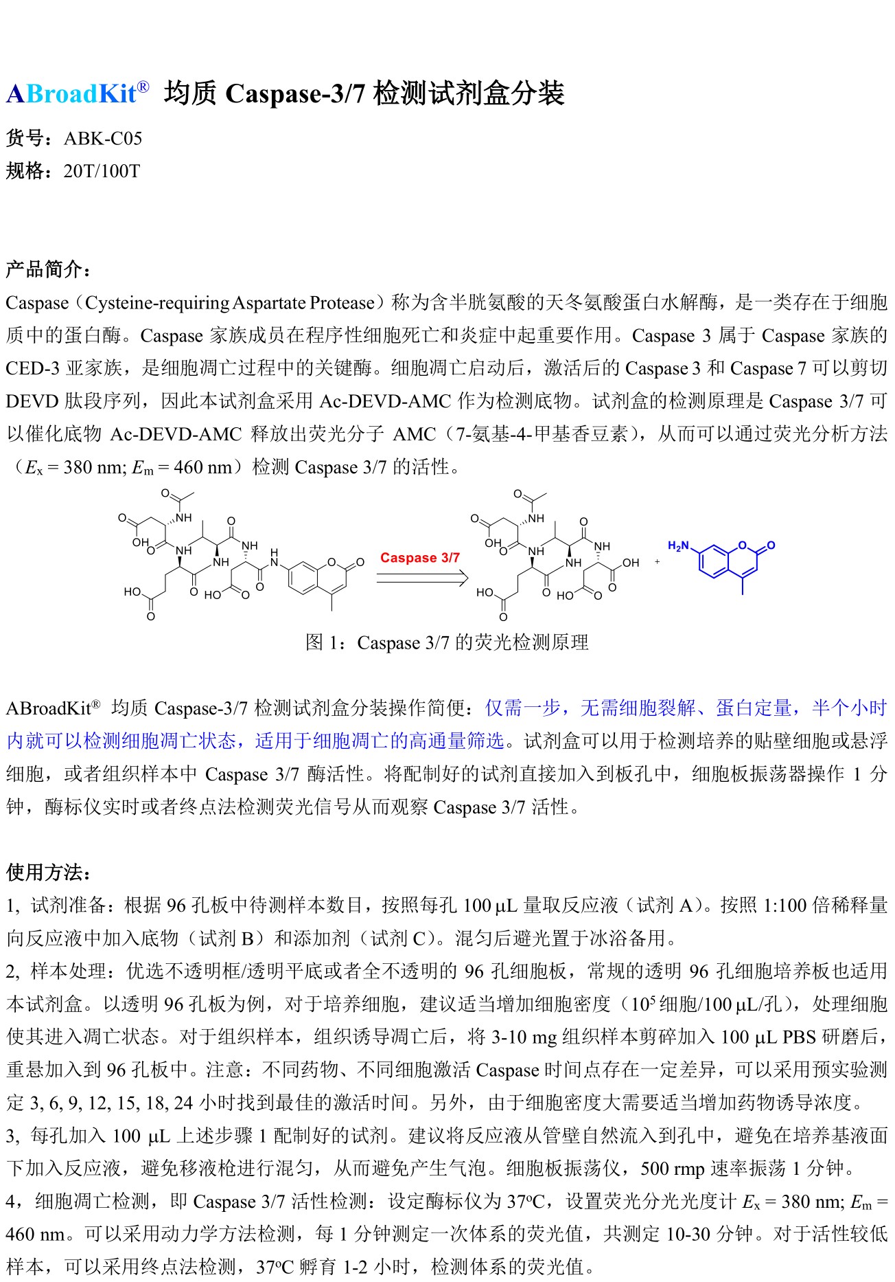 ABroadKit 均质Caspase-3 7 检测试剂盒分装使用说明书_17544710087101.jpg